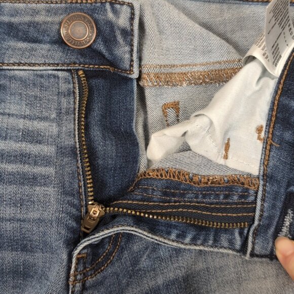 AEO Distressed Jegging Crop Denim Cafe Jeans Destroyed Ripped Super Stretch - Picture 5 of 14